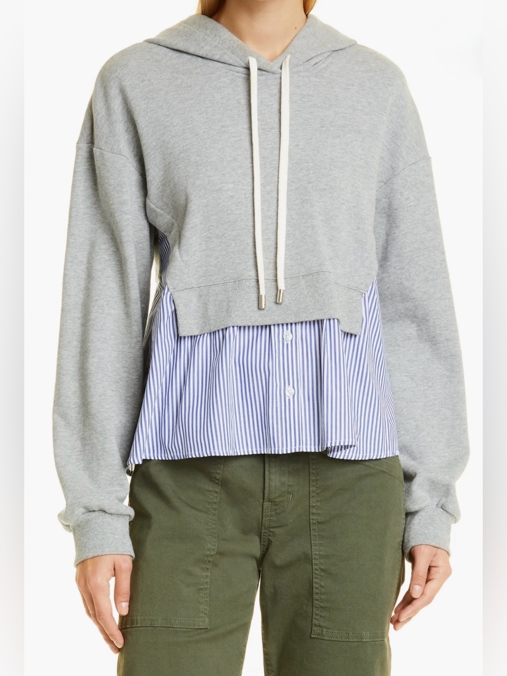 Veronica Beard Hockley Mixed Media Sweatshirt Size M